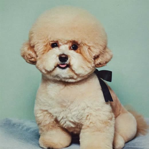 A small dog with a freshly finished, fluffy groom
